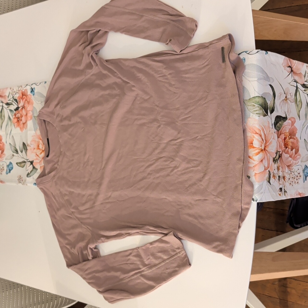 Alphalete Men's Raglan Long Sleeve Top in Dusty Pink